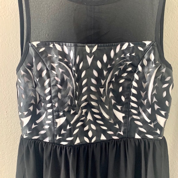 Semi Formal Dress w Leather Detailing & Shear Back - Picture 3 of 4